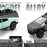 Mô hình xe ô tô điện Tesla Cybertruck có xe nhỏ đi kèm - Full Open - Có đèn và âm thanh tỉ lệ 1:24
